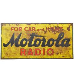 Vintage 1950 Metal Advertising Motorola Sign