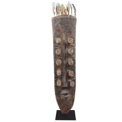 Liberian Carved Wood and Feather Grebo Mask