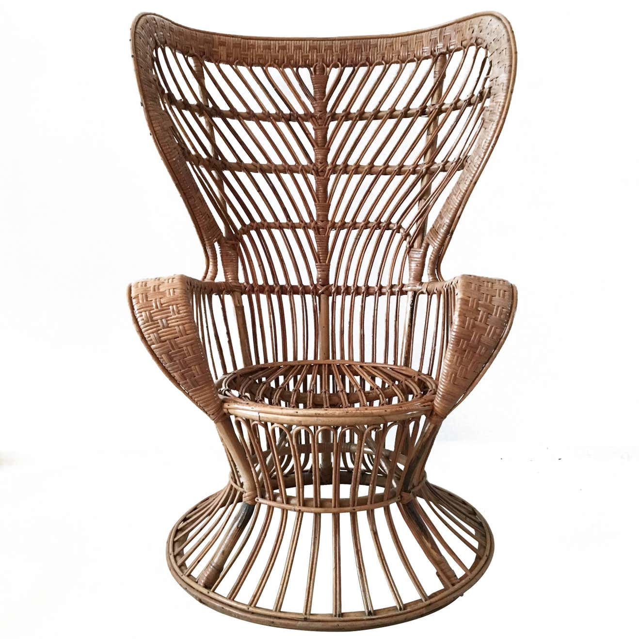 Rattan High Back Armchair, circa 1950 For Sale at 1stDibs | rattan high ...