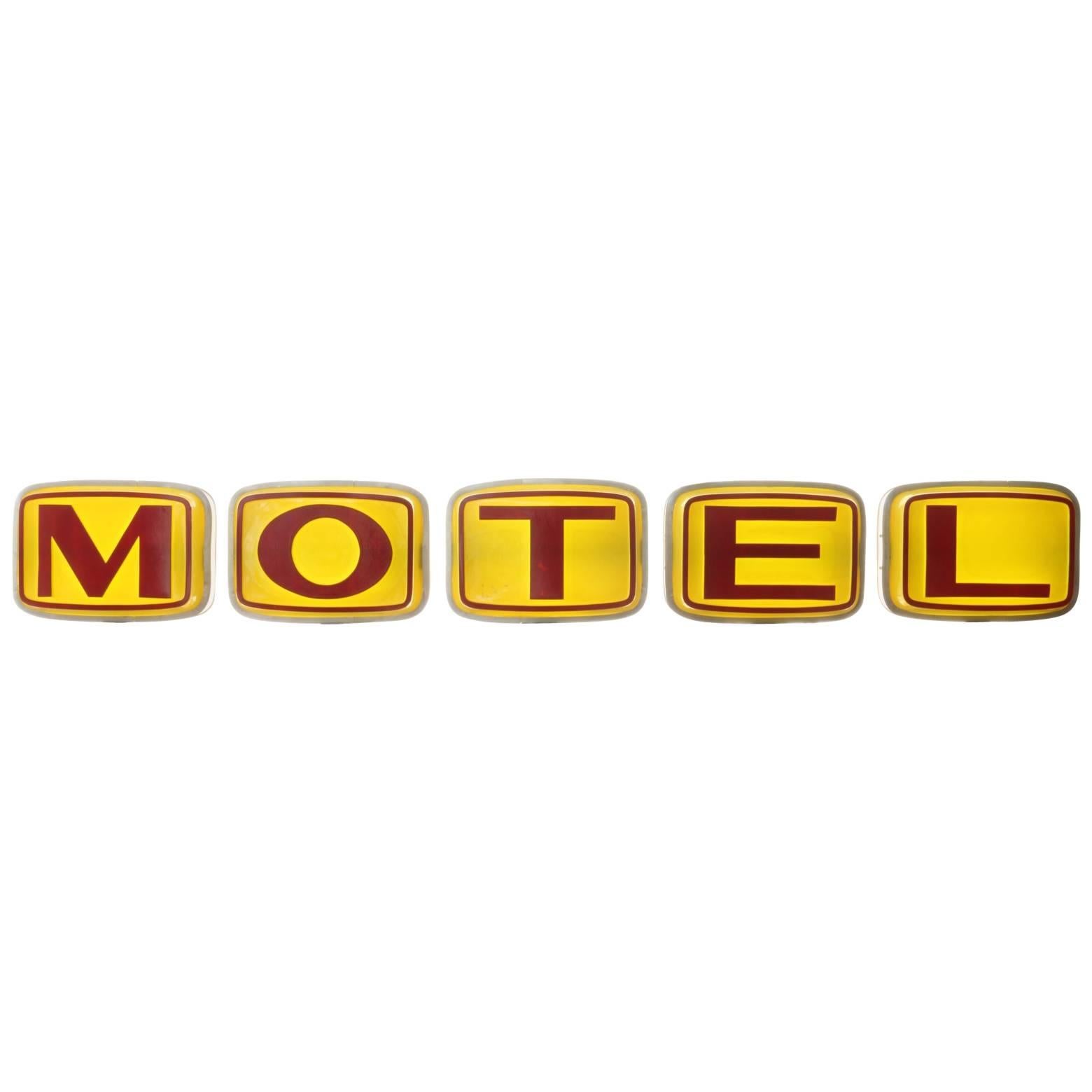 Motel Sign 1970s Indoor Outdoor Double Sided Five-Piece Illuminated 2