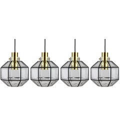 1 de 5 Grandes Lights Minimalistes en Fer et Verre par Glashütte Limburg 1960s