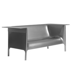 "Out/In" Metallic Silver Gray Colored Sofa by P. Starck & E. Quitllet for Driade