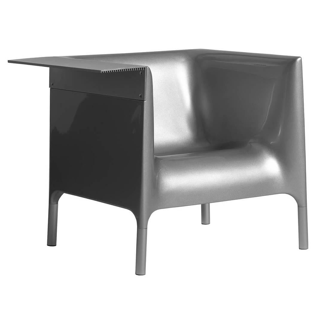 "Out/In" Metallic Silver Gray Armchair by P. Starck & E. Quitllet for Driade For Sale
