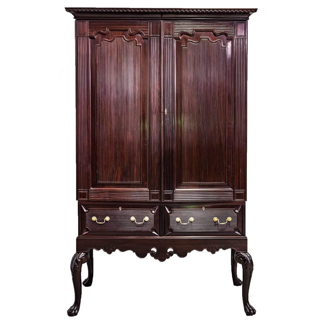 Antique Indo-Portuguese Cupboard on Stand For Sale