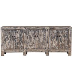 Antique Chinese Weathered Lacquer Buffet, circa 1875