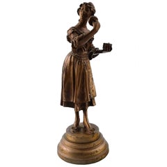 Adolphe Rivet Sculpture française:: Figure en bronze de Pernille:: vers 1900