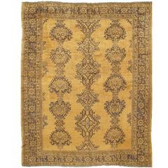 Antique Turkish Oushak Rug 7