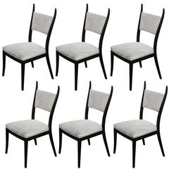 Set of Six Sculptural Dining Chairs in Mahogany by Harvey Probber