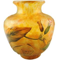Cabinet Size Art Nouveau Daum Nancy Vase with Floral Decoration, circa 1895
