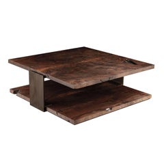 Shadow Coffee Table in Smoked Walnut and Blackened Steel by Studio Roeper 