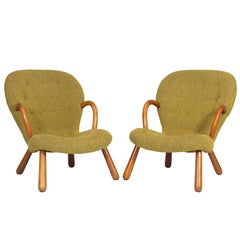 Pair of Philip Arctander "Clam" Chairs