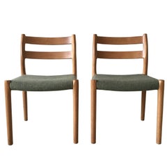 Set of Two Dining Chairs in Teak by J.L. Moller for Højbjerg, Denmark, 1960s