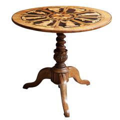 Italian Sorrento Marquetry Tilt-Top Table