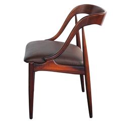 Sculptural Danish Modern Rosewood Desk/Side Chair by Johannes Andersen