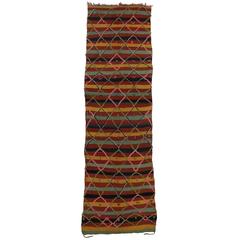 Mid-Century Modern Berber Moroccan Carpet Runner Kilim and Pile 8