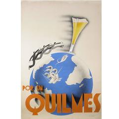 Original Argentine Gouache "Maquette" for Quilmes Beer Poster, circa 1930s