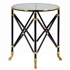 Black and Brass Gueridon by Maison Jansen 1
