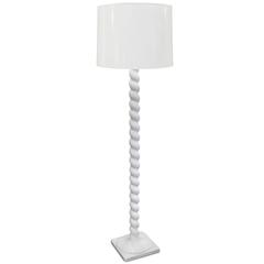 Chic Floor Lamp in Lacquered Plaster with Spiraling Design by Sirmos