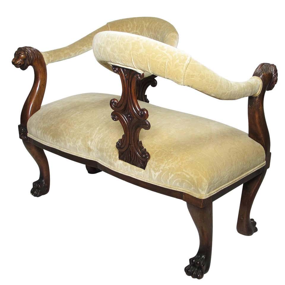 Victorian Carved Mahogany Courting Chair at 1stdibs Victorian Carved Mahogany Courting Chair at 1stdibs