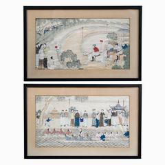 Early 20th Century Silk Paintings Depicting the Shanghai Racing and Rowing Clubs 4