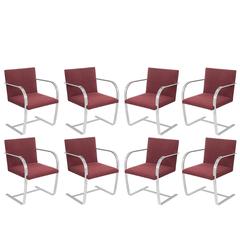 Set of Eight BRNO Flat Bar Dining Chairs by Ludwig Mies van der Rohe for Knoll