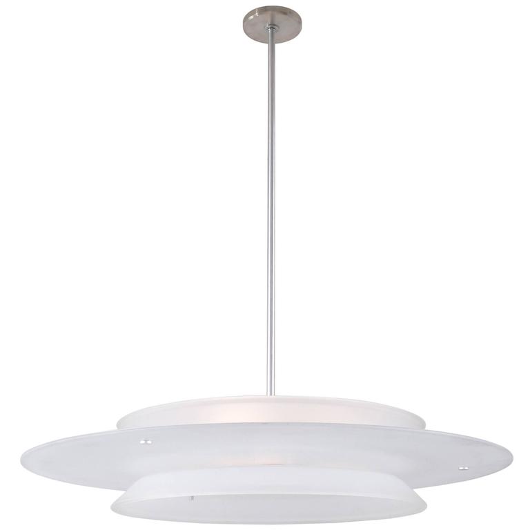 Duesenberg No 038 36 Space Ship Pendant Light In Frosted Glass For 038 36 Space Ship Pendant Light In Frosted Glass For