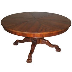 William IV Style Mahogany Segmented Top Circular Dining Table After Robert Jupe