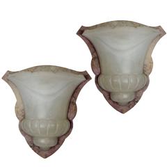 Pair of Alabaster Wall Sconces 10