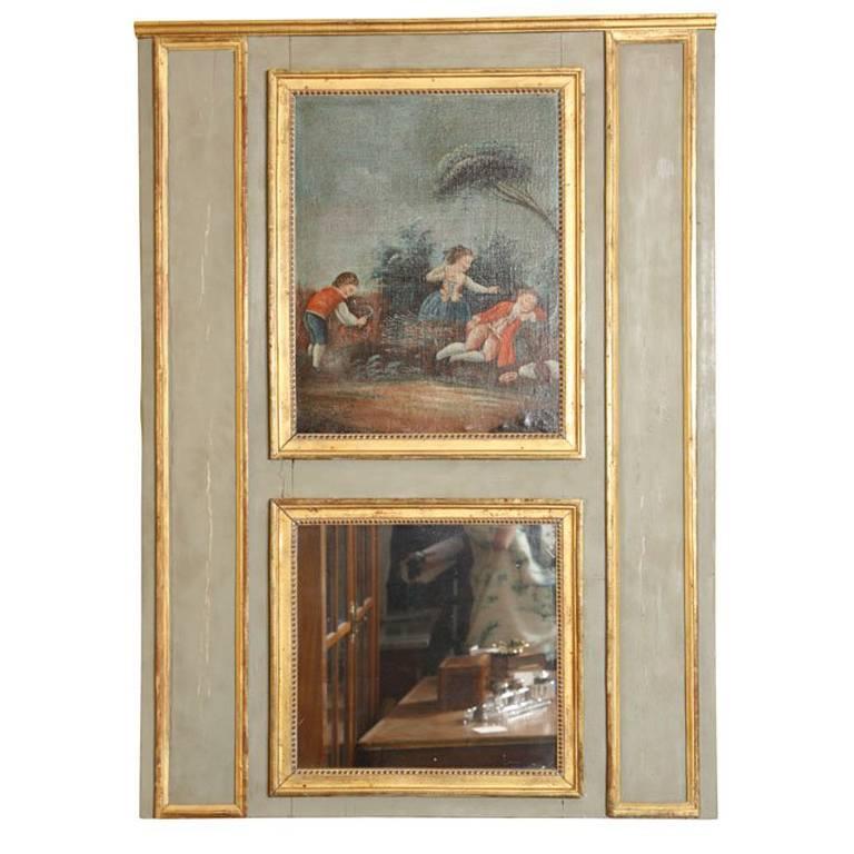 Miroir Trumeau français du XVIIIe siècle de style Louis XVI