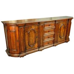 Antique Large Italian Credenza in Walnut