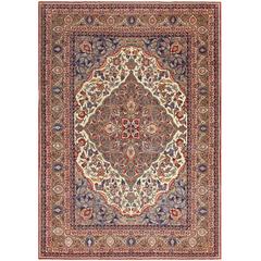 Fine Silk and Wool Antique Persian Tehran Rug