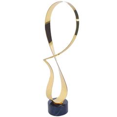 Curtis Jere Abstract Brass Ribbon Table Sculpture Mid-Century Modern