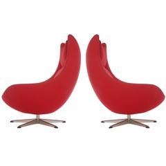 Mid-Century Danish Modern Egg Lounge Chairs by H. W. Klein for Bramin