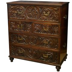 19th Century Colonial Teak Military Chest