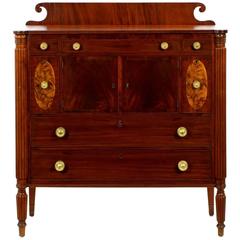 American Federal Mahogany Sideboard Cupboard Antique Chest of Drawers