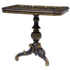 19th Century Chinese Black Lacquered Tray Table