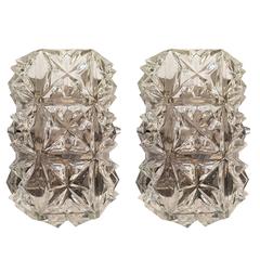 Pair of Austrian 1960s Modernist Glass Wall Lights 7