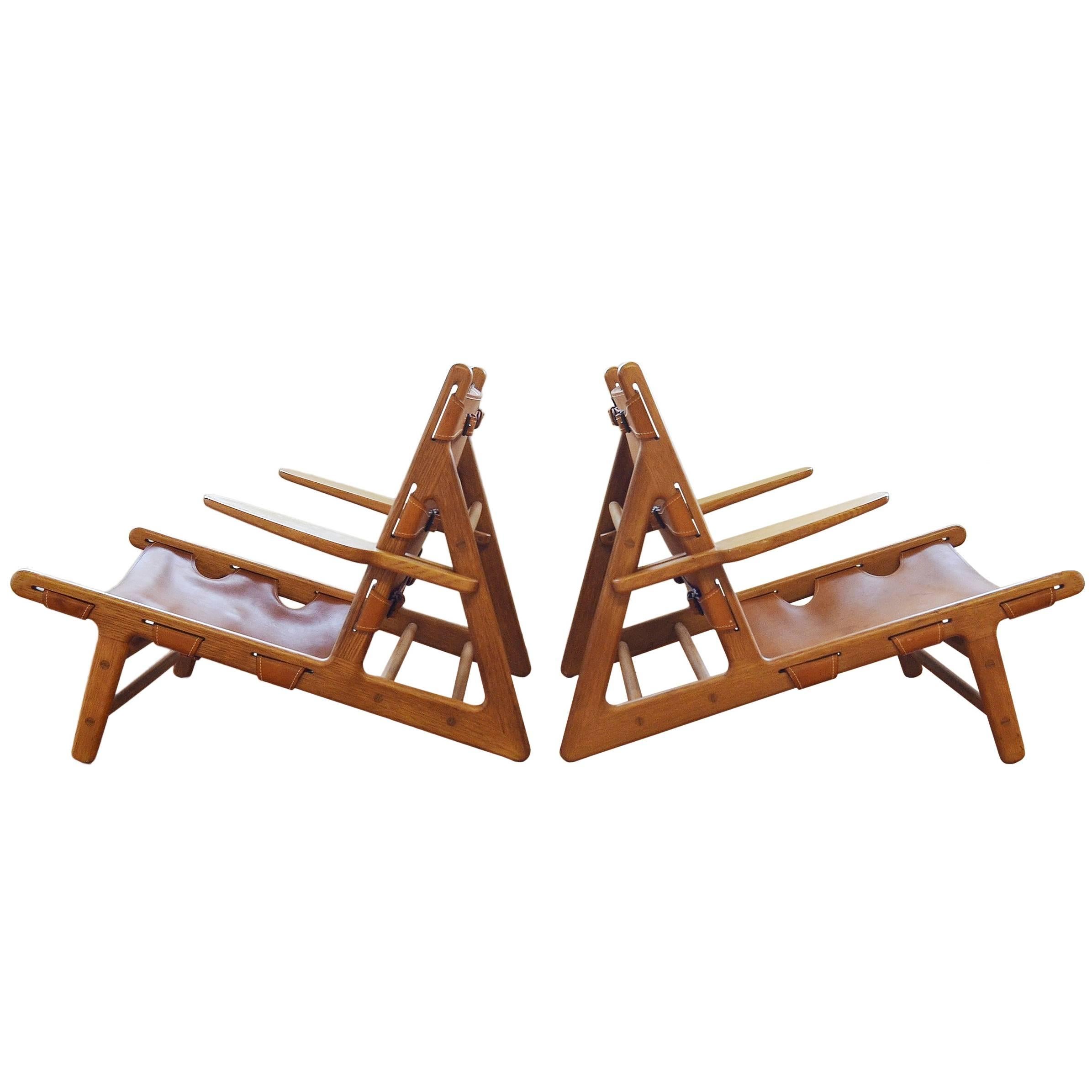 Pair of Børge Mogensen Hunting Lounge Chairs