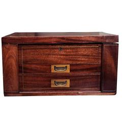 English Mahogany Cutlery Case with Sterling Silver by Atkin Brothers, Sheffield