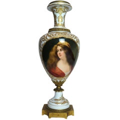 19th Century Austrian Bronze-Mounted Royal Vienna Hand-Painted Vase