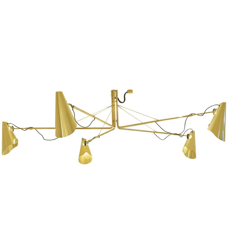 FOS five-arm chandelier, new