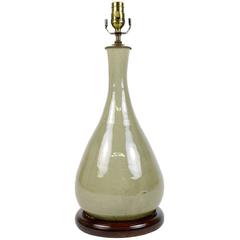 Asian Celadon Craquelure Vase Mounted as Lamp