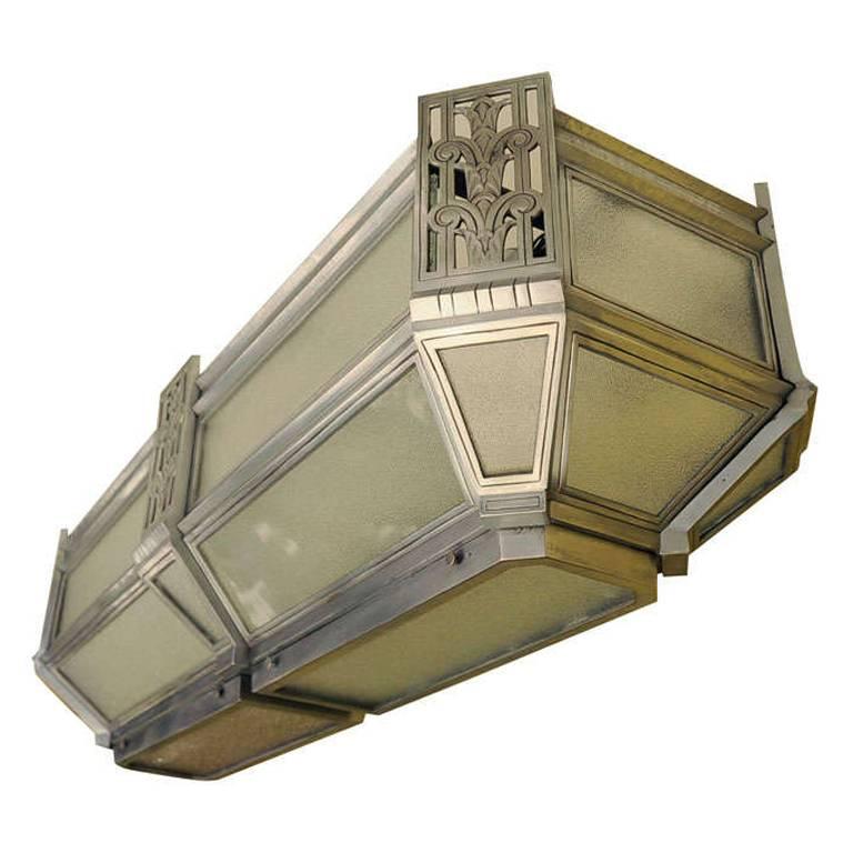 Large Art Deco Flush-Mounted Ceiling Fixture For Sale