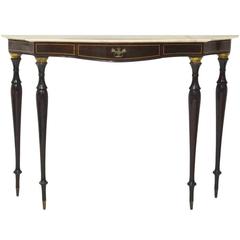 Italian Marble Top Console Table, Vintage
