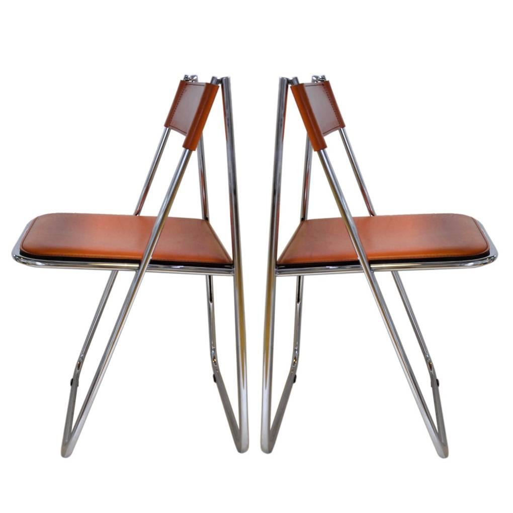 Pair of Tamara Folding Chairs by Arrben For Sale