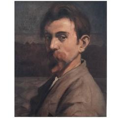 Antique Émile Bernard, Autoportrait, 1899, Oil on Canvas, Signed