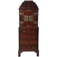 Most Unusual Queen Anne Collector's Cabinet on Chest