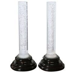 Pair of Haziza Lucite "Bubble" Lamps