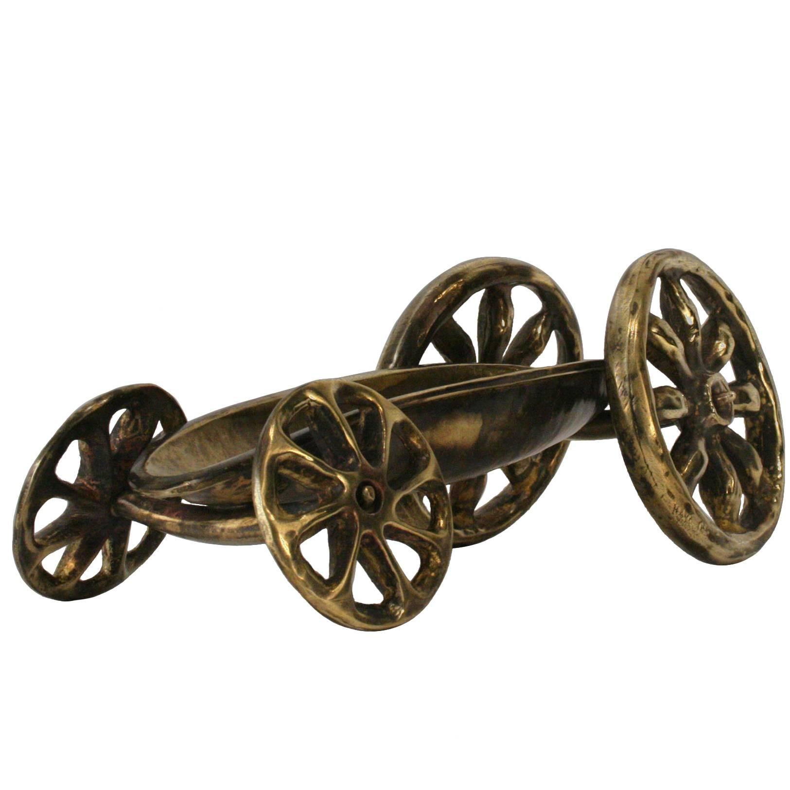 Robert Lee Morris "Big Wheel Cigar Car" Bronze Sculpture For Sale