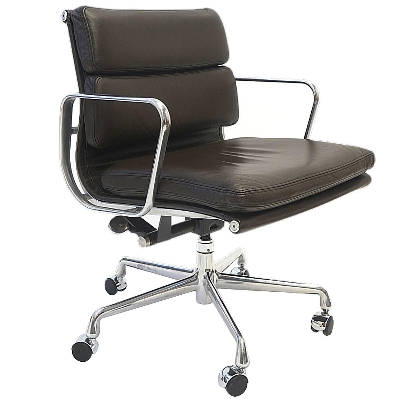 Charles and Ray Eames Soft Pad Chair in Leather by Herman Miller